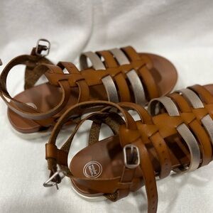 Wonder Nation Brown and Silver Sandals
